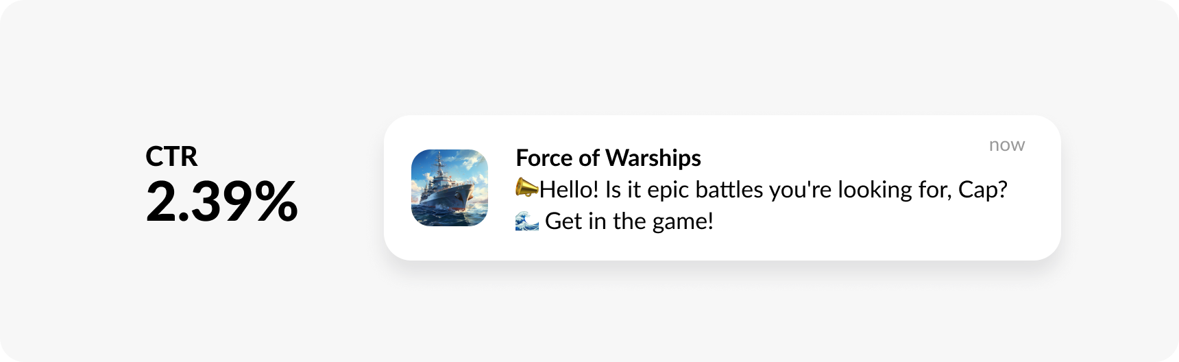 Mobile game app push example